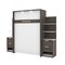Bestar Cielo 99W Full Murphy Bed with Floating Shelves and Drawers (98W), Bark Grey & White 80891-47 - alternate 5